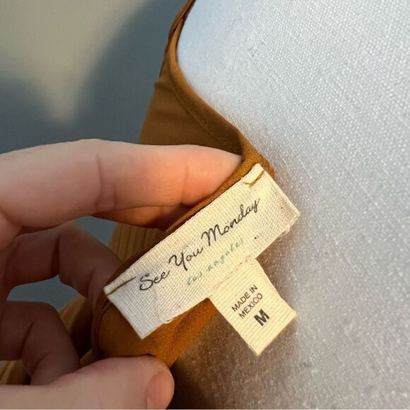 See You Monday Pleated Slip Dress Size Medium in Rust - Picture 4 of 6